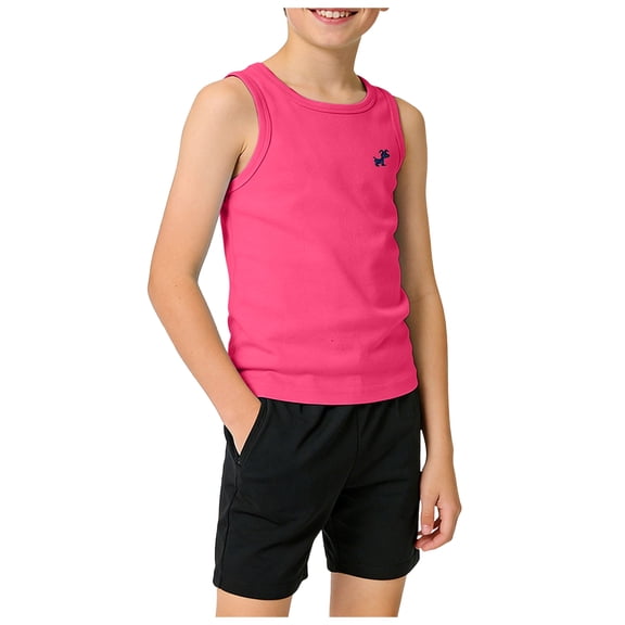 Karoyedx Sleeveless Tops for Boys Toddler Boys Cotton Tank Tops Little Kids Comfy Undershirts for Summer Hot Pink Size,3-4 Years