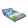 thumbnail image 2 of Ambesonne Nature Fitted Sheet & Pillow Sham Set, Meadow Countryside Path, Queen, Blue Green Brown, 2 of 2
