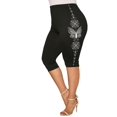 thumbnail image 1 of Leggings Capri de Talla Grande de Estampado de Mariposa Rosegal Leggings de talla grande, 1 of 5