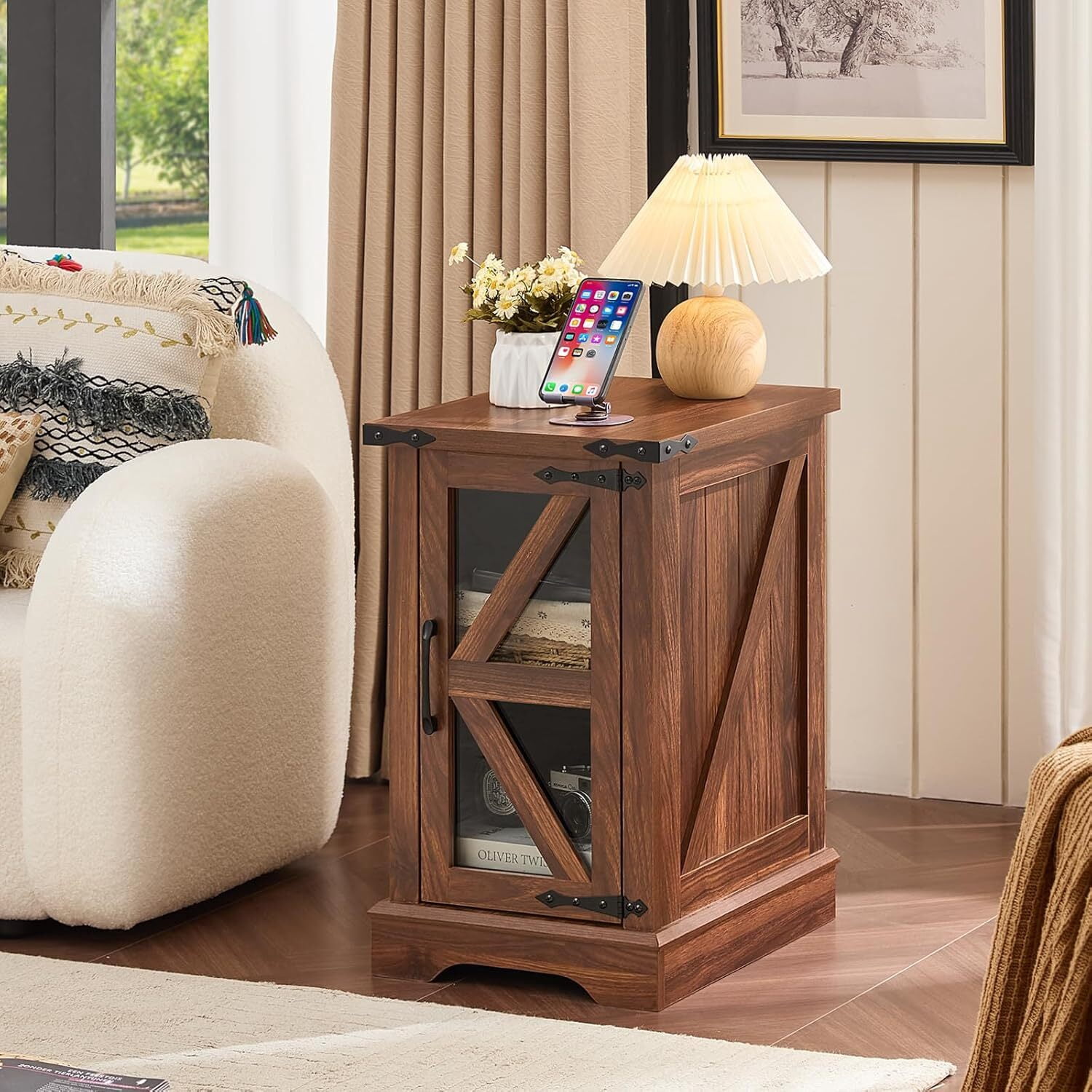 Joaxswe Wood 3-Piece Adult Coffee Table Sets Includes 1 and 2 End Tables Home Accent Furniture for Living Room, Brown
