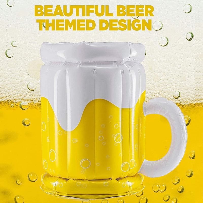 Oversized Inflatable Beer Can Cooler Beer Cup Beverage Cooler for Oktoberfest Floating Drink Cooler Box Summer Pool Party Decoration