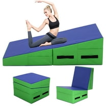 YRLLENSDAN Gymnastic Mats, Tumbling Wedge Mat Cheese Mat Gymnastics Incline Mat Gymnastics Wedge Mat for Kids Adults, Blue