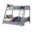 thumbnail image 2 of Emily Twin Over Full Bunk Bed with Ladder- 2 Drawers- Gray Solid Wood, 2 of 6