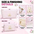 thumbnail image 2 of DAKIMOE 2PCS Makeup Bag Travel Toiletry Bag Cosmetic Bags Organizer Personalized Initial for Birthday Christmas Girl Women Girlfriend Teacher Valentines Day Gifts, 2 of 10