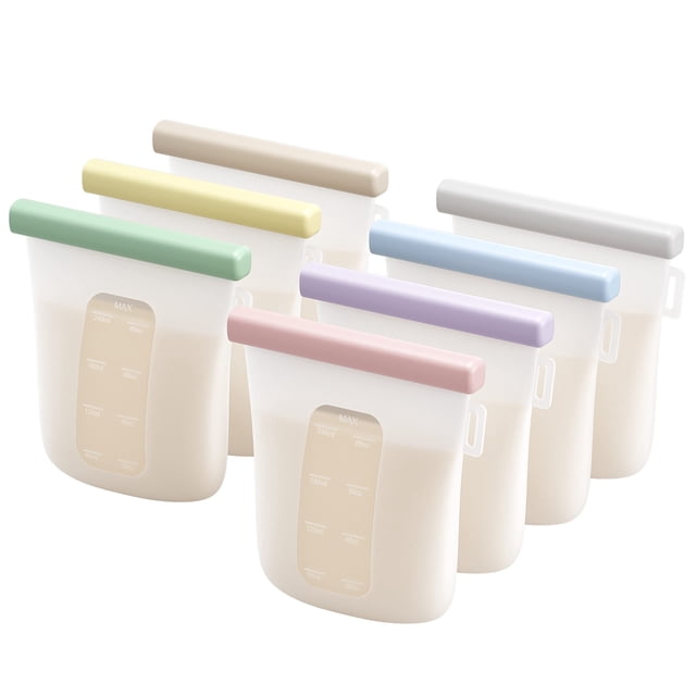 Bolsas de almacenamiento de leche materna Nuliie, 240 ml, reutilizables, 7 unidades, sin BPA