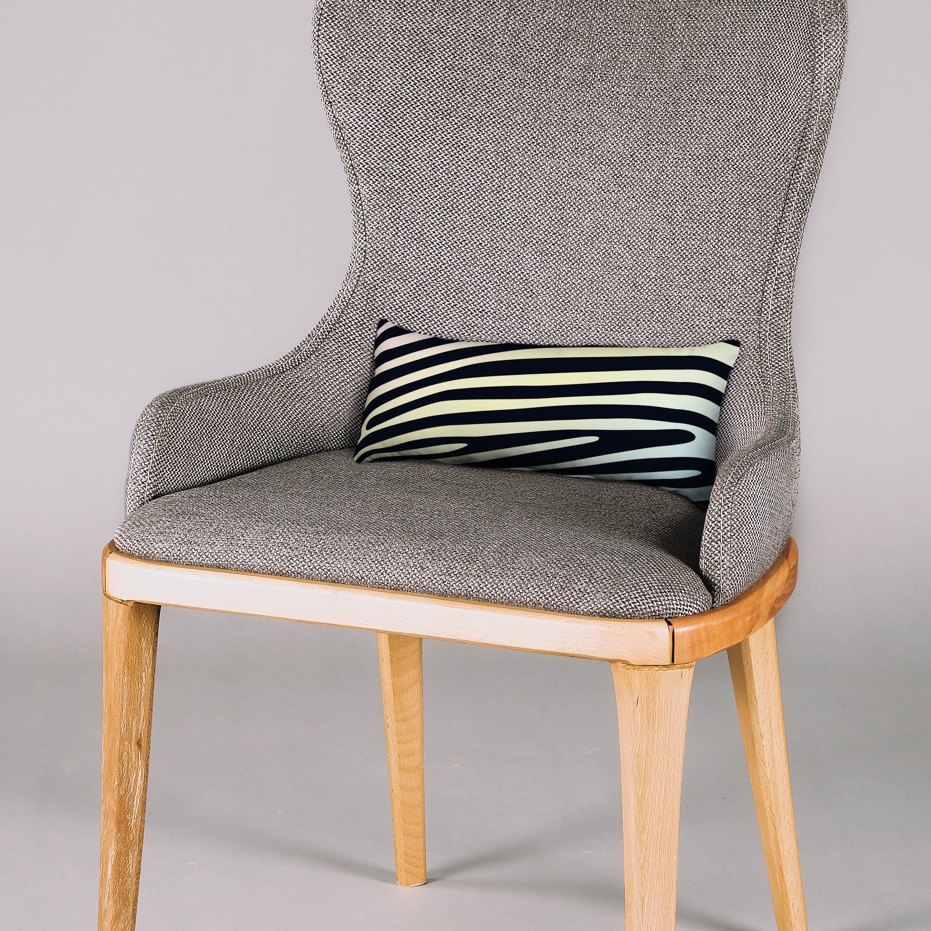 Everything Comfy Zebra Print Decorative Pillow, 16x6 Inch, Pastel Gradient/Black,