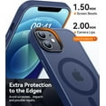 thumbnail image 3 of Entronix Heavy Duty Case For iPhone 12, 12 Pro, Translucent Matte Back, Magnetic Sturdy Case, Navy, 3 of 5