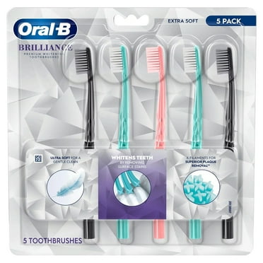 Oral-B Brilliance Whitening Toothbrush with X Filaments, Extra Soft (5 Count)