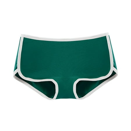 Chuancc Womens Underwear Women Underwear for Women Mid Waist Solid Color Underwear No Show Breathable Comfortable Soft Underpants Cotton Womens Underwear Women S Boxers Underwear Clearance Green M