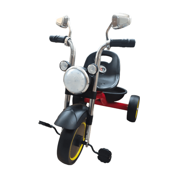 Triciclo The Baby Shop con torreta tipo moto y luz Rojo -