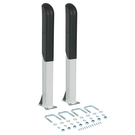 KOJEM 30" H Pontoon Boat Trailer Guide-Ons Compatible with 2" Trailer Frames Heavy Duty Zinc-Plated Silvery+Black 2PC