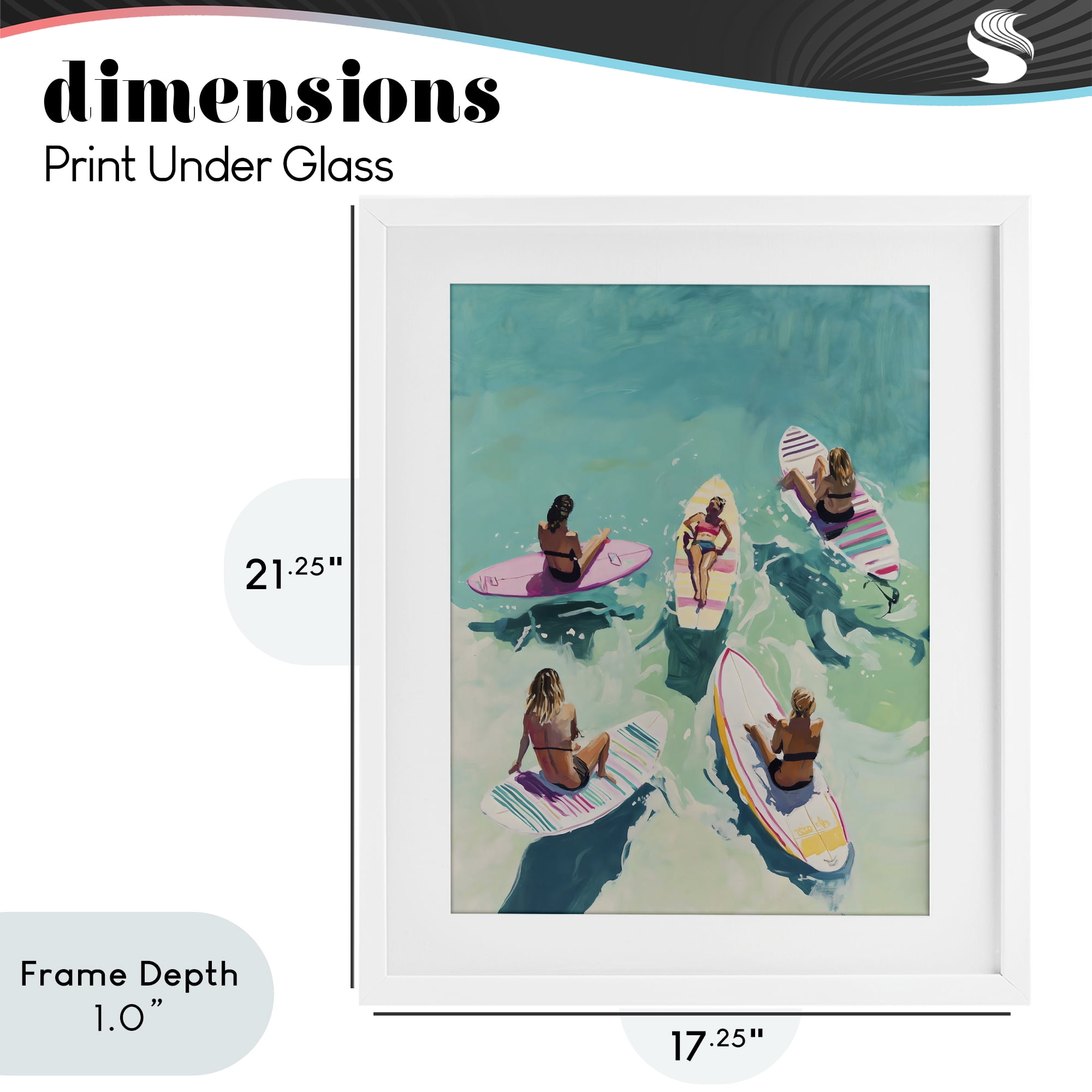 Stupell Industries Women Surfers at Turquoise Beach White Framed Print Under Glass, design by The Prints Vibe