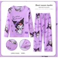 thumbnail image 3 of Sanrios Conjunto de pijama cómodo para niños y niñas Anime Hello Kittys Kuromi Cinnamoroll lindo cuello redondo pantalones de manga larga ropa de descanso, 3 of 5
