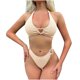 thumbnail image 5 of Traje de baño de dos piezas para mujer, trajes de baño para mujer, traje de baño bikini de dos piezas de color liso a la moda para mujer., 5 of 5