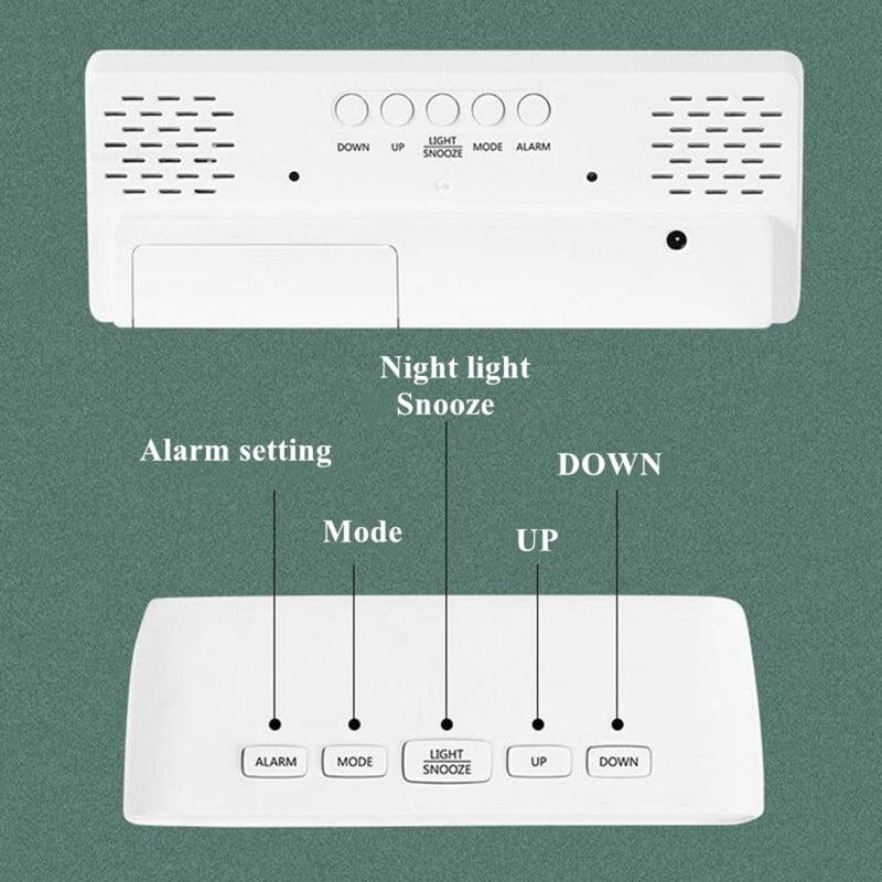 16" Large Digital Wall Clock Alarm, Big LED,  Auto DST, Temperature for Living Room Bedroom Desk Mount, Birthday Gift for Aged Elderly Mother Father