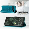 thumbnail image 4 of Pixel 6 Pro Wallet Case,Embossed Butterfly PU Leather Credit Card Holder Slots Full Body Protection Kickstand Flip Folio Shockproof TPU Phone Cover For Google Pixel 6 Pro,Blue, 4 of 6