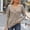 Khaki, variant on AOOCHASLIY Christmas Tops Women's Fashion Solid Color Long Sleeve V-neck Button Slat Casual Top