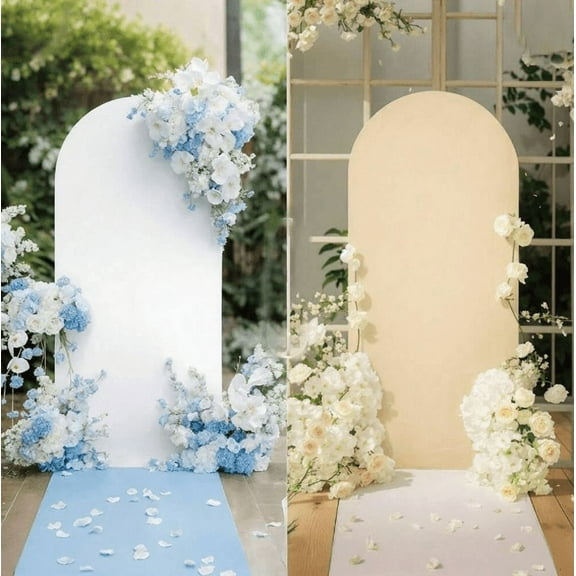 Ataucjin 6FT Wedding Arch Backdrop Cover, Arch Shape Backdrop Cover Dual-Sided Color Round Top Arch Backdrop Stands Cover for Wedding Ceremony Birthday Party Baby Shower Banquet Decoration