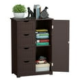 thumbnail image 5 of Gymax Bathroom Floor Cabinet Storage Organizer Cupboard w/ 4 Drawers Adjustable Shelf Brown, 5 of 10