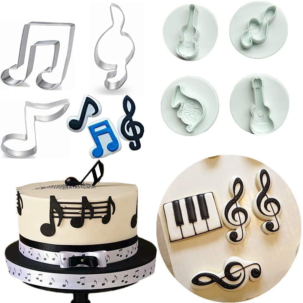 48 Pcs Music Notes Cupcake Toppers Guitar Cake Toppers For Kids Birthday Musicia
