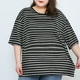 thumbnail image 7 of Maternity Striped Stretch Short Sleeve Top Loose Women's Short Sleeve T-Shirt Big Size Women's Maternity Short Sleeve Black XXXXXXXXL, 7 of 7