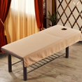 thumbnail image 1 of Massage Bed Sheet, Cosmetic Bed Sheet Cover Spa Massage Bed Table Cover Sheet with Hole Beauty Massage Table Cloth Bed Sponge Fitted Sheet, camel, 1-80cmx190cm, 1 of 3