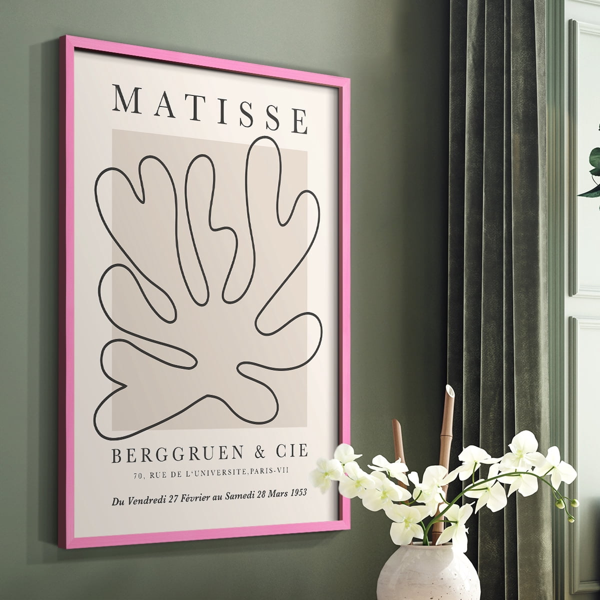 Matisse CCCLXVIII in Pink Solid Wood 16 x 20 Framed Print