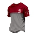 thumbnail image 4 of Jesus Cross T Shirts for Men Faith Christian Tees Short Sleeve Breathable Basic Tops Relaxed Fit Grey XXL, 4 of 4