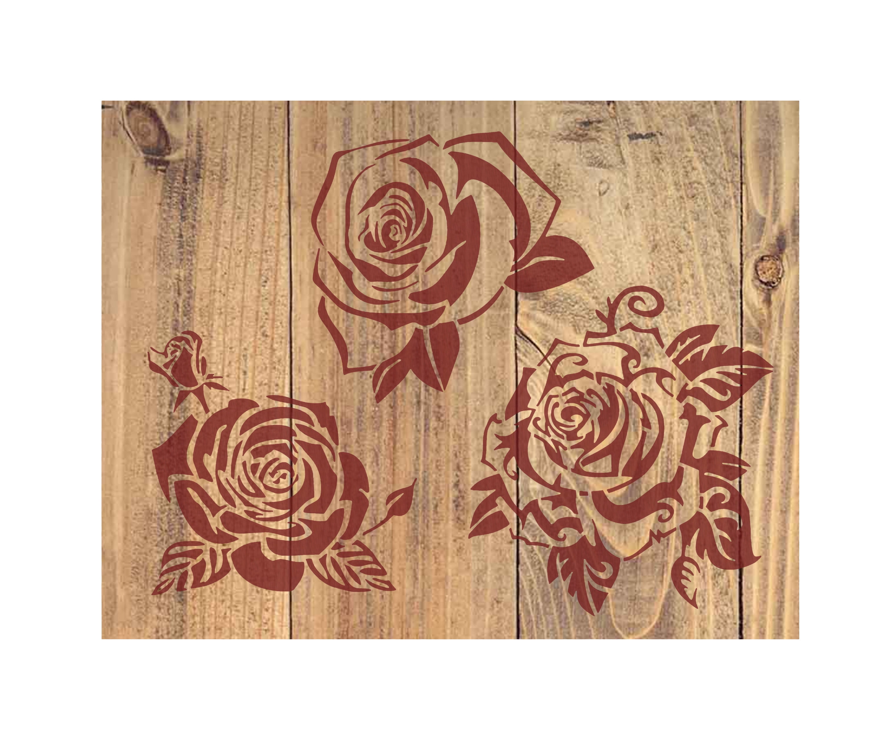 Roses Three Stencil (594) – Stencilville