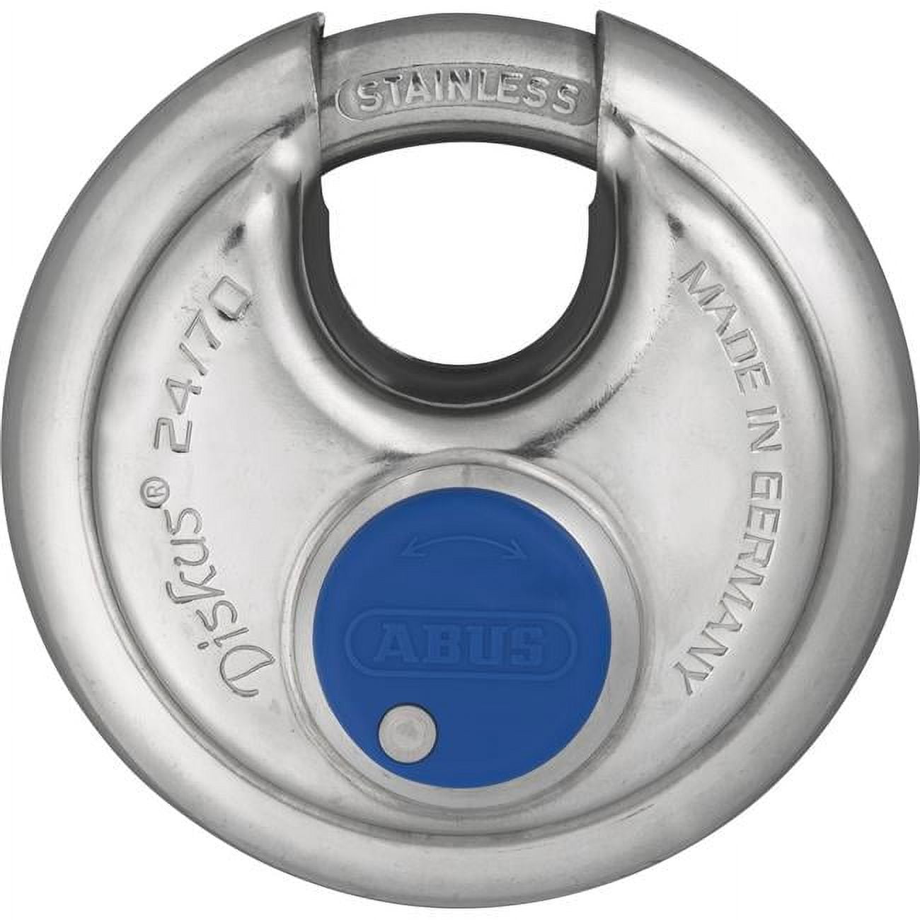 HAMCUS DUSZEN グレー金属リング ABUS 20/70 Diskus Keyed Different Padlock: Stainless Steel, Heavy