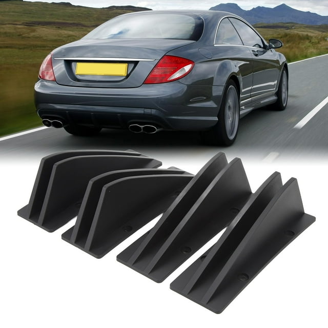 Universal Car Rear Lower Bumper Wing Lip, 4PCS Car Rear Lower Spoiler Sporty Universal Rear Bumper Chassis Diffuser Lip Wing Splitter Fit For 1 Series E90 E91