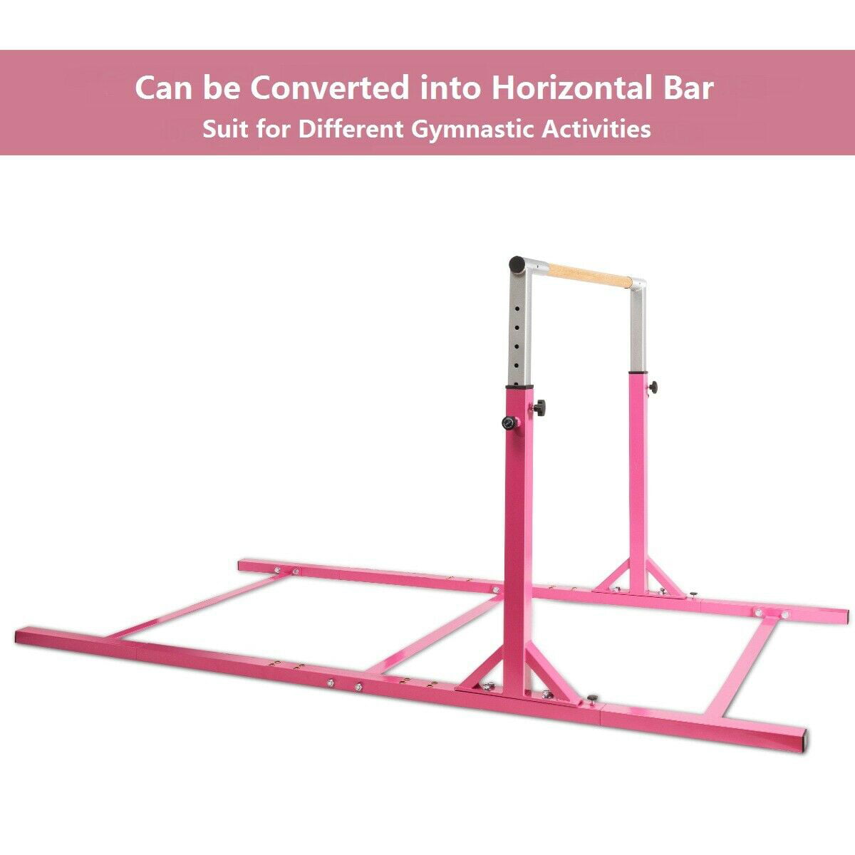 Home Practice Junior Gymnastic Training Parallel Bars w/11-Level 38-55 Adjustable Heights Outdoor Ideal for Indoors Costzon Double Horizontal Bars 264lbs Capacity 