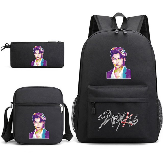 Set de mochilas Stray Kids Anime School de 3 piezas con bolsa de hombro