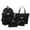 Black, variant on SUYIDA Canvas Backpack Large Capacity 5-Piece Set Lightweight Durable Casual Bookbag for Travel Commute Backpack