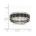 thumbnail image 4 of Stainless Steel Polished Black/Green Carbon Fiber Inlay Ring, 4 of 8