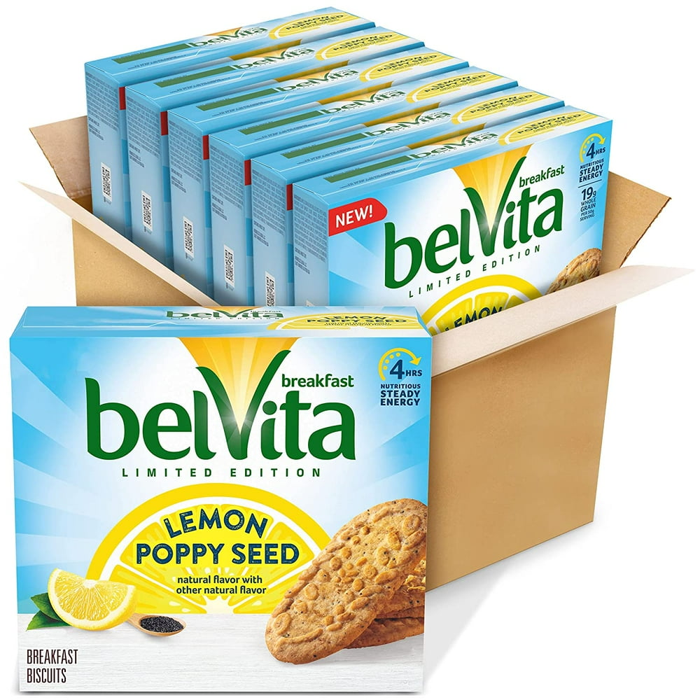 Belvita Lemon Poppy Seed Breakfast Biscuits, Limited Edition, 6 Boxes