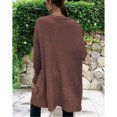 thumbnail image 5 of Sanbonepd Womens Sweaters Solid Color Loose Pocket Knit Cardigan Long Oversized Sweater Coat, 5 of 5