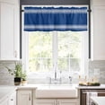 thumbnail image 2 of Abstract Blue Stripes Window Valances for Kitchen,Rod Pocket Valance Privacy Small Curtain,White Thick and Thin Lines Window Treatment Drapes for Bedroom Laundry Room Farmhouse Home Decor, 2 of 8