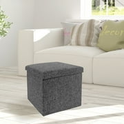 Foldable Storage Ottoman, Charcoal Gray by Seville Classics