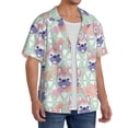 thumbnail image 2 of Rateoe Bulldog Pattern Men's Short Sleeve Classic Shirt, Casual Short-Sleeved Shirt, Lightweight Summer Shirt, Cuban Collar Shirt,Button-Front Shirt-Large, 2 of 5