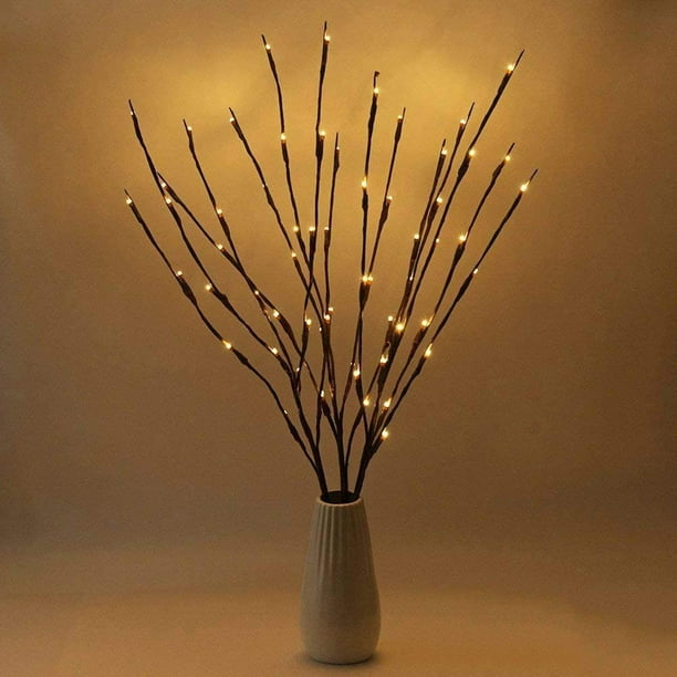 Branches lumineuses à DEL Branches d'arbres Branches à piles avec lumières  Vases Lumières de brindilles