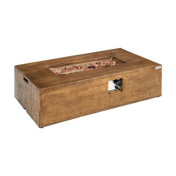 Patiojoy 48’’ Fire Pit Table Rectangular 50,000 BTU Propane Gas Fire Pit w/Cover for Courtyard Balcony Garden