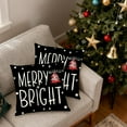 thumbnail image 6 of Christmas Black Pillow Covers 18x18in Square Pillow Cases Winter Holiday Home Decor for Sofa Couch, 6 of 6