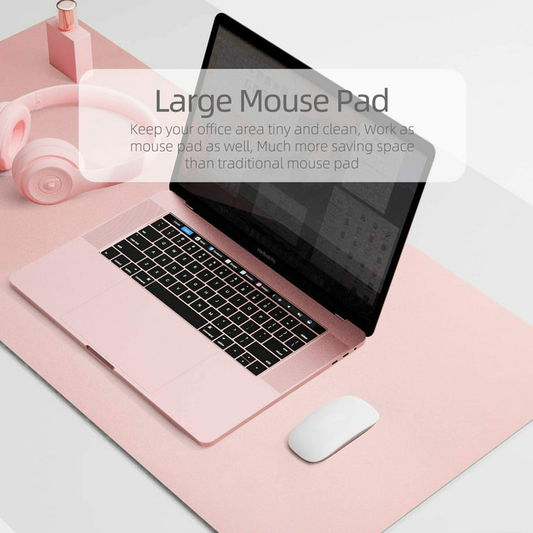Desk Mat Large Protector Pad - Multifunctional Dual-Sided Office Desk Pad,  Smooth Surface Soft Mouse Pad, Waterproof Desk Mat for Desktop, PU Leather
