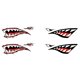 thumbnail image 1 of 4 Pcs Pegatinas de Dibujo Boca Dientes de Tiburón Artículos Accesorios Deportivo Acuático Aire Libre Flexible Ajustable Cómodo de Usar Sunnimix Etiquetas engomadas, 1 of 8
