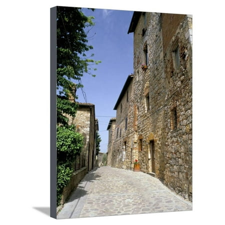 Oldest Building in the Best Preserved Fortified Medieval Village in Tuscany Stretched Canvas Print Wall Art By Pearl