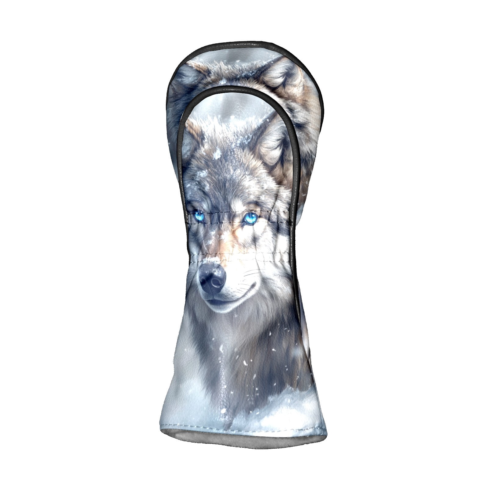 Golf Club Covers PU Leather Waterproof Head Covers for Fairway Woods Hybrids Gray Wolf Unisex Fits Most Brands