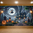 thumbnail image 2 of Halloween Theme Scary Witch Castle Banner Pumpkin Design Bat Graphics for Halloween Party Outdoor Decoration Night Celebration, 2 of 9