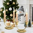 thumbnail image 6 of kladzum Christmas Candle Holder, U-Shape Candle Holders 5.3"x4" Iron Candlestick Holders, Exquisite Candlesticks with 2 Heads for Holiday Party Dinner Table Decoration, 6 of 9