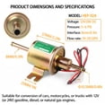 thumbnail image 3 of Universal Electric Fuel Pump Kit 12V 24V 8mm Low Pressure 3-6 PSI HEP-02A 6.56 FT 5/16" ID Inline Gas Diesel Fuel Transfer Pump for Carburetor Car Truck Lawn Mower Boats, 3 of 8